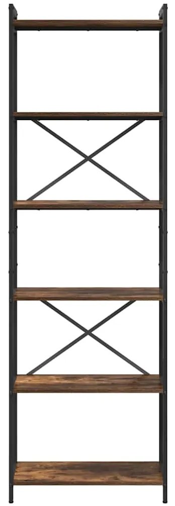 Estante Carvalho fumado 60 x 30 x 188 cm MDF e Aço