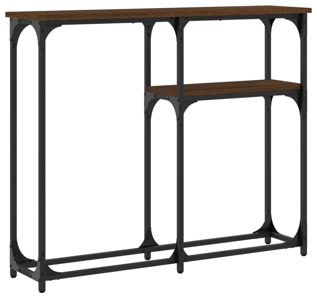 Mesa consola 90x22,5x75 cm derivados madeira carvalho castanho