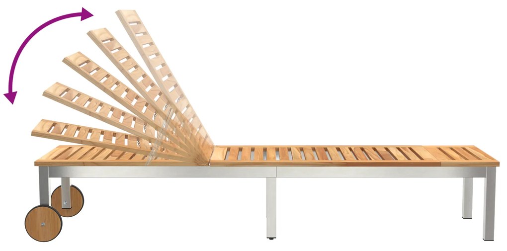 Conjunto de 2 pcs de Cadeiras de Sol vidaXL com Mesa de Madeira de Acá
