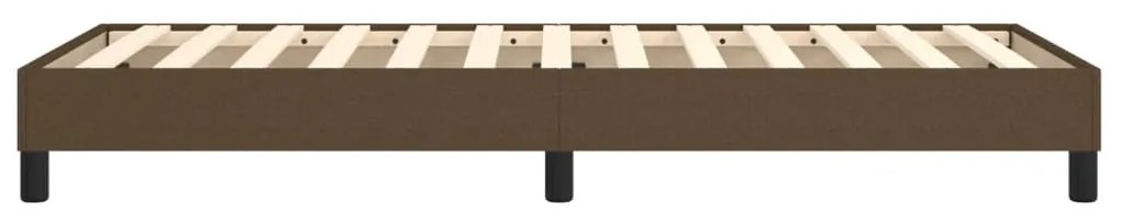 Estrutura de cama sem colchão 90x200 cm tecido castanho-escuro