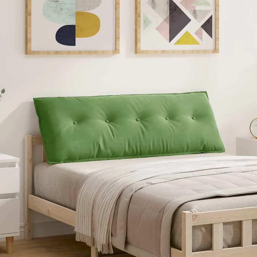 vidaXL Travesseiro para Costas Verde Claro 140 x 50 cm
