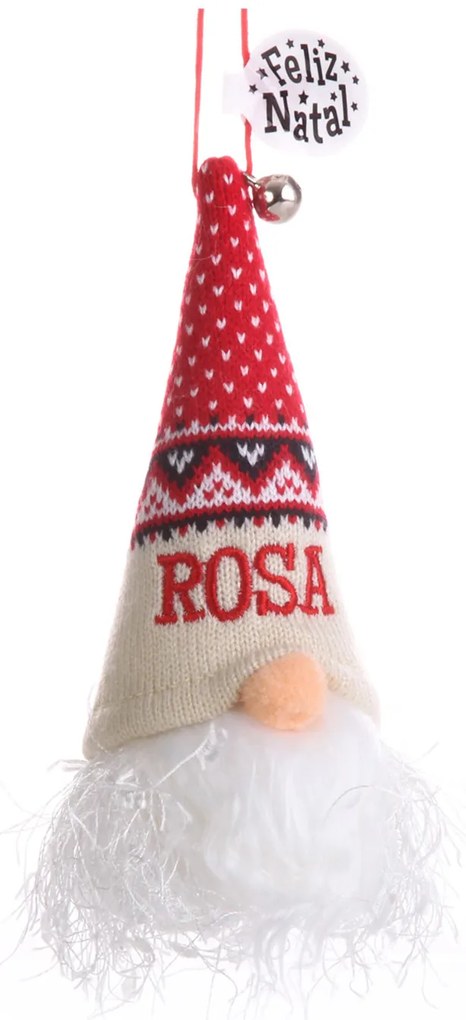 Gnomo Natal Com Led Rosa