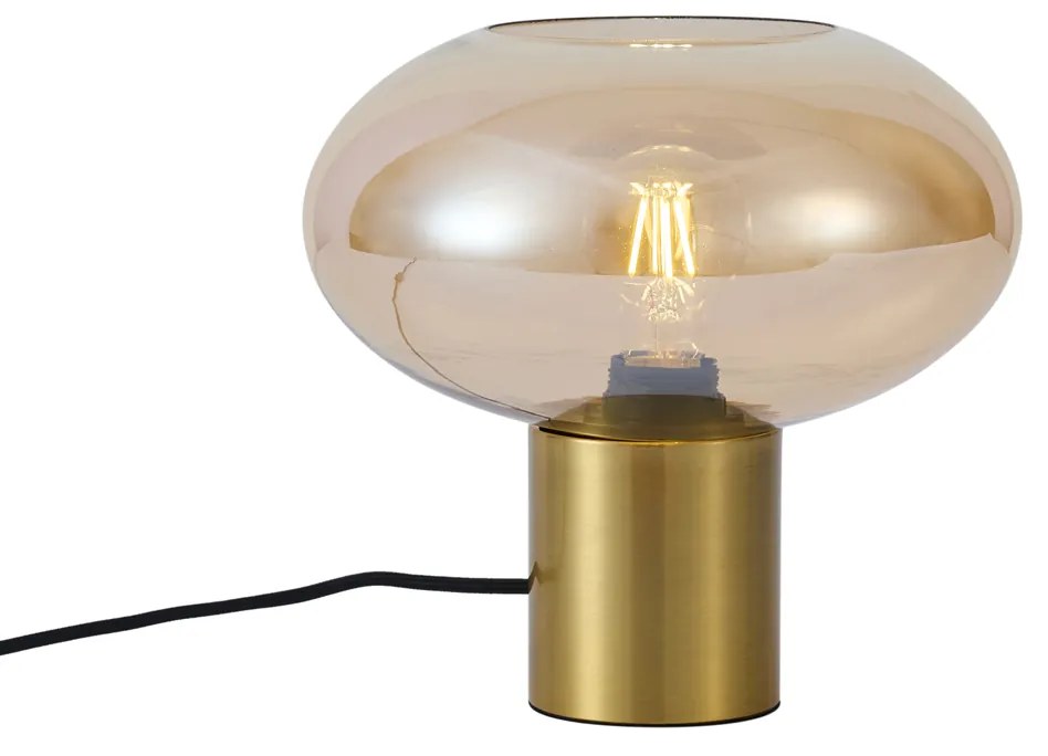 Candeeiro de Mesa Design Latão com Vidro Âmbar - Umbrella