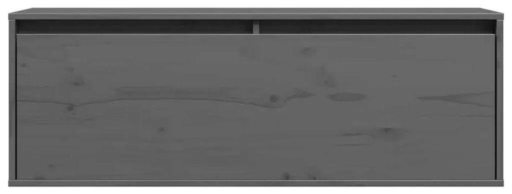 Armário de parede 100x30x35 cm madeira de pinho maciça cinza