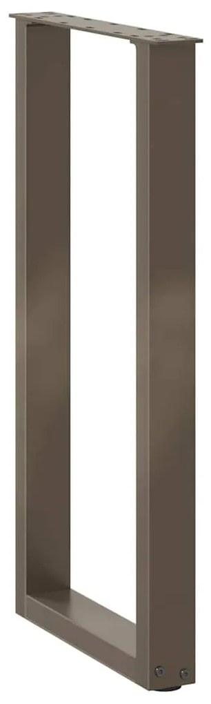 Pés de mesa de console em forma de U, 2 peças, aço natural, 38 x (72-7