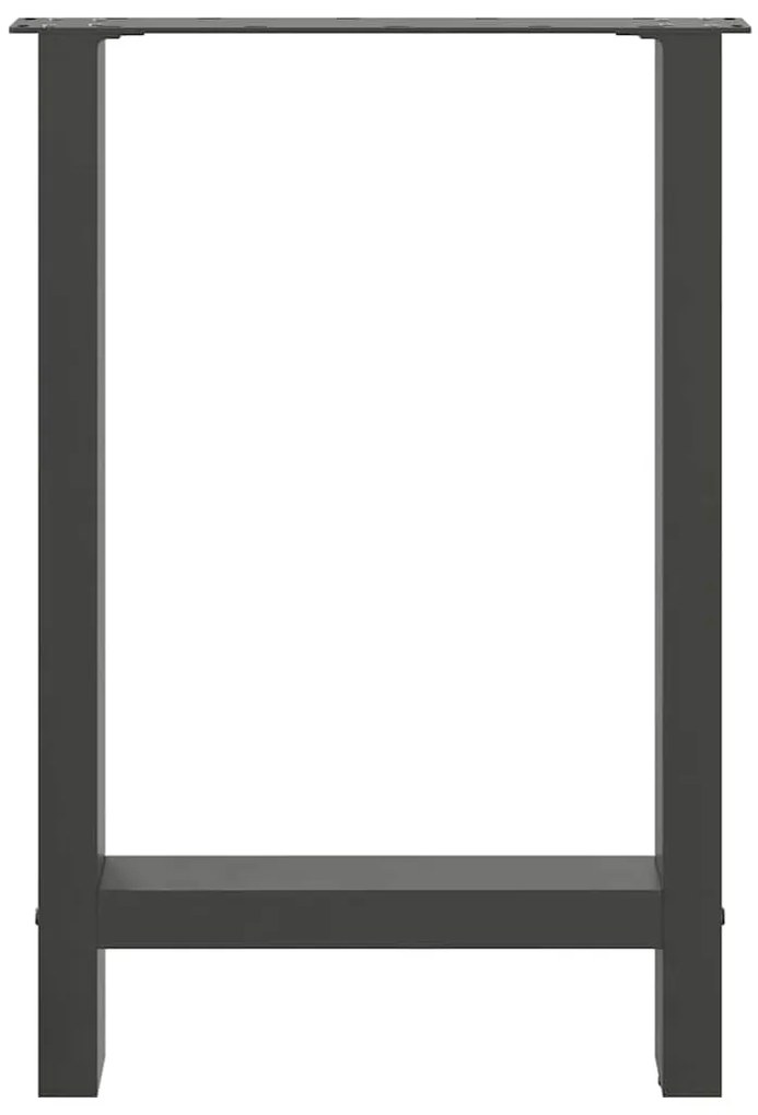 Pés para mesa de jantar antracite 2 peças 60x(72-73) cm aço