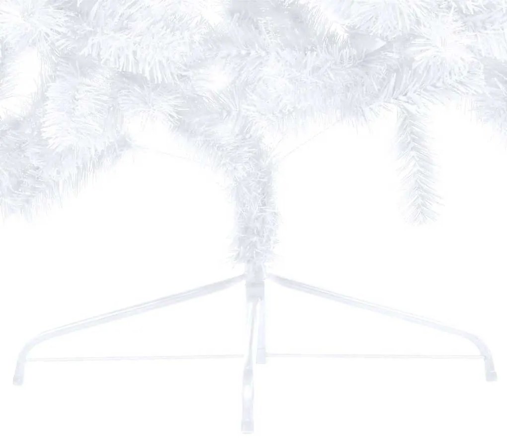 Meia árvore Natal artificial pré-iluminada c/ bolas branco