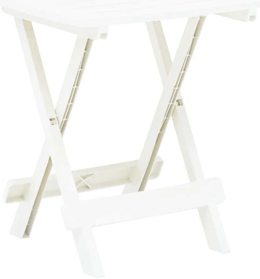 Mesa de jardim dobrável 45x43x50 cm plástico branco