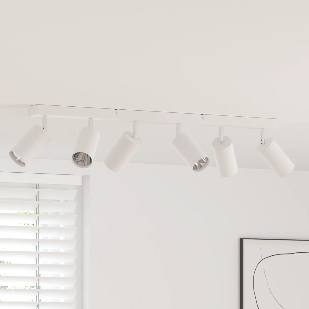 vidaXL Spotlight de Teto 6 Direções Ajustáveis Branco GU10