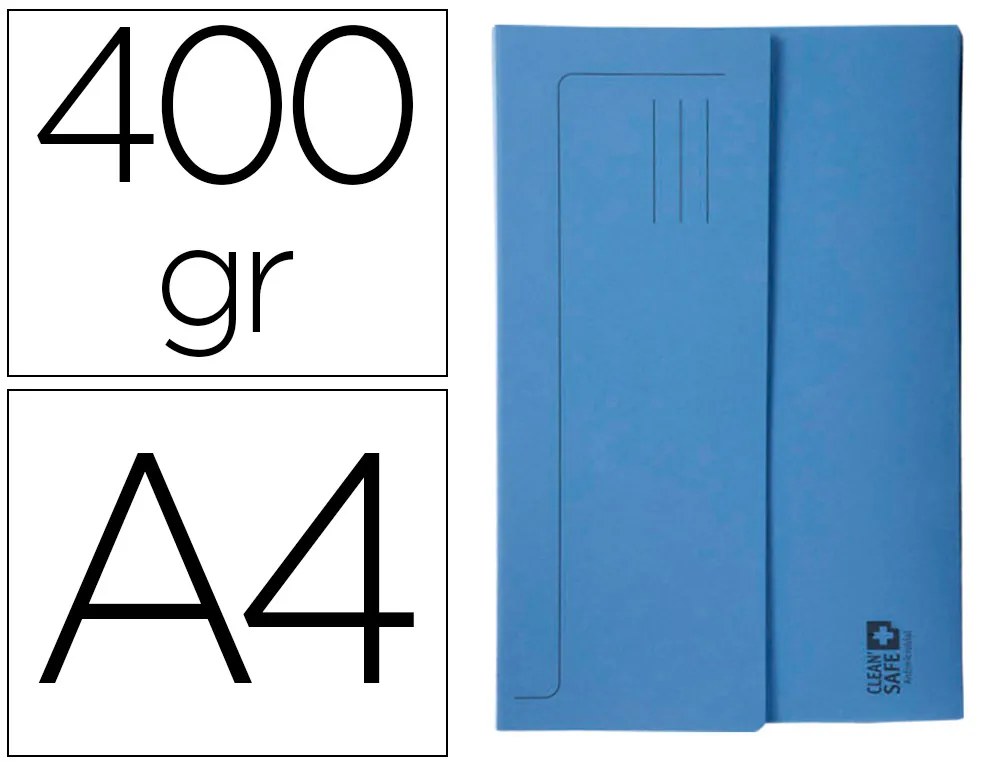 Subpasta Cartolina Exacompta Clean Safe Pocket Horizontal Din A4 Con 2 Abas Azul 400 gr Pack de 5 Unidades