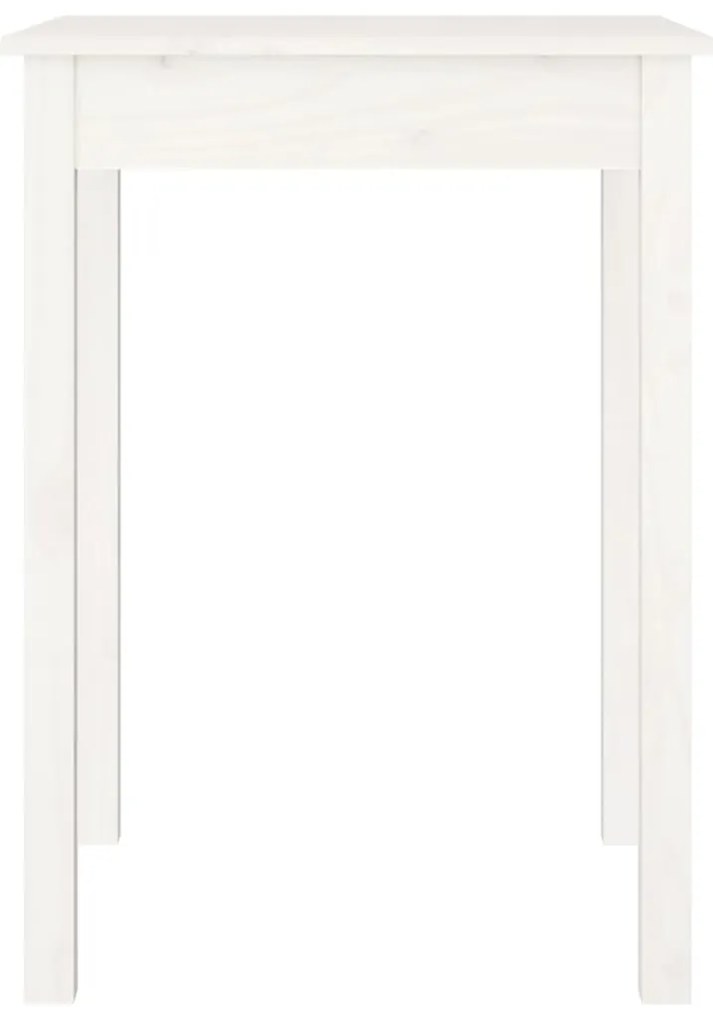 Mesa de jantar 55x55x75 cm madeira de pinho maciça branco
