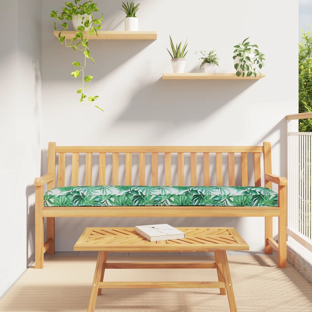 vidaXL Almofada para Banco de Pallet Padrão de Folha 180x40x8 cm Tecido Oxford