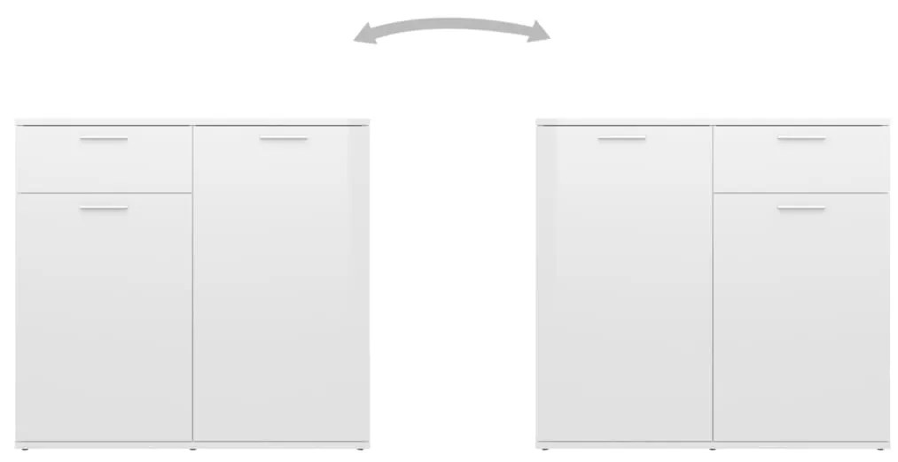 Aparador 160x36x75 cm contraplacado branco brilhante