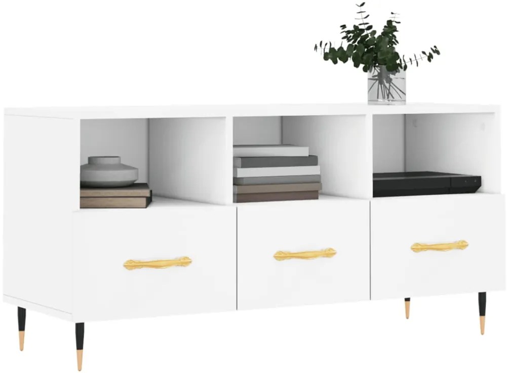 Móvel de TV 102x36x50 cm derivados de madeira branco