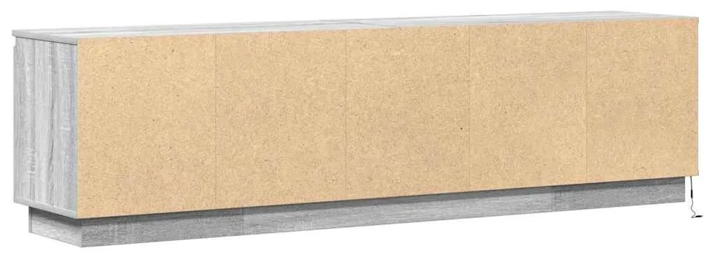 Armário de TV com LED Cinza Sonoma 180x38x49 cm Madeira Engenheirada