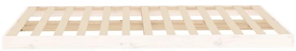 Estrutura de cama 120x200 cm madeira de pinho maciça branco2
