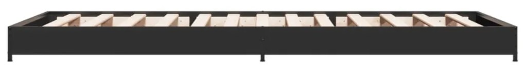 Estrutura de cama 90x190 cm derivados de madeira e metal preto