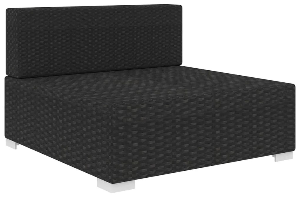 Assento de centro seccional c/ almofadões 1 pc vime PE preto