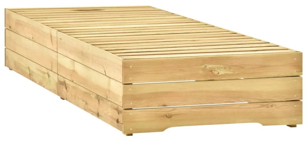 Espreguiçadeira com mesa madeira de pinho impregnada verde