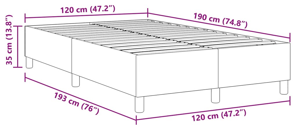 Cama Box Spring vidaXL Azul Pequena Dupla Tecido de Corduroy