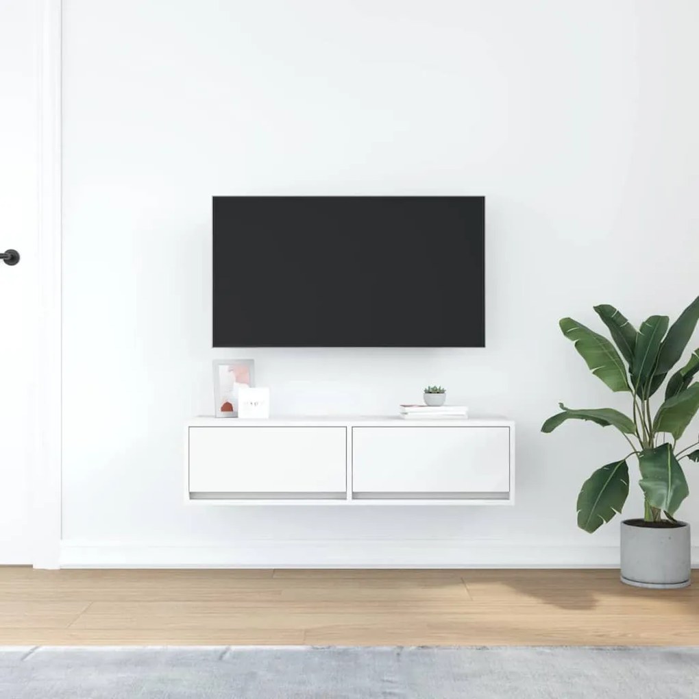 Armário de TV vidaXL Branco 100x31x25,5 cm Madeira de Engenharia