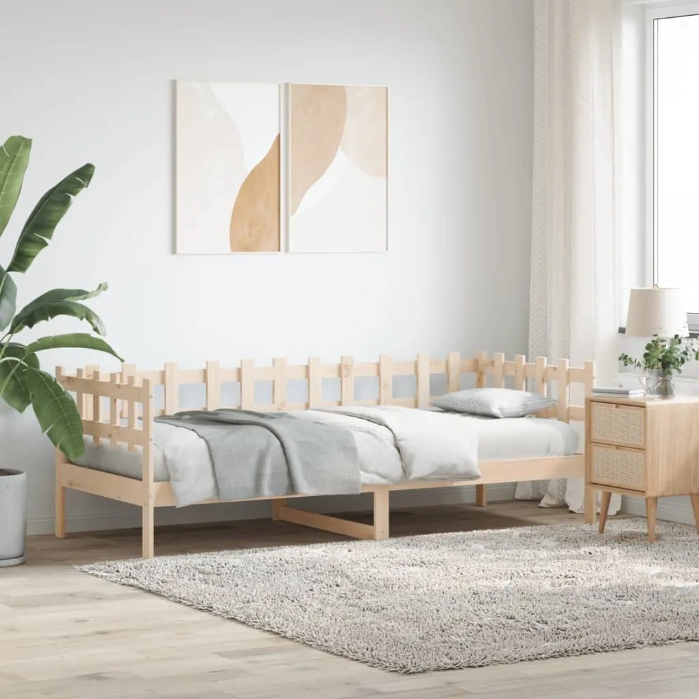 Sofá-cama sem colchão 90x200 cm madeira de pinho maciça