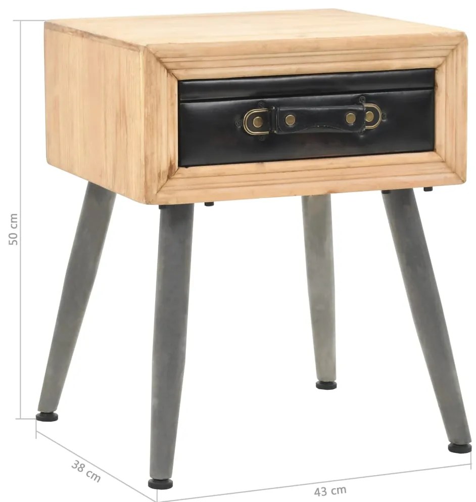 Mesa-de-cabeceira madeira de abeto maciça 43x38x50 cm