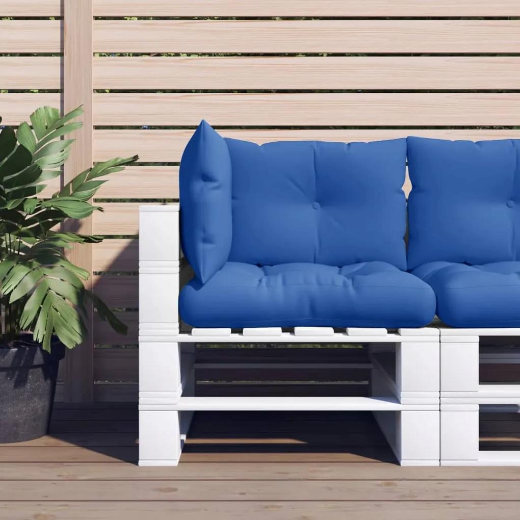 314623 vidaXL Almofadões para sofás de paletes 3 pcs tecido azul real