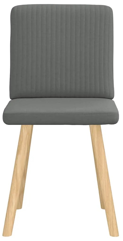 Cadeiras de jantar 2 pcs tecido cinzento-escuro