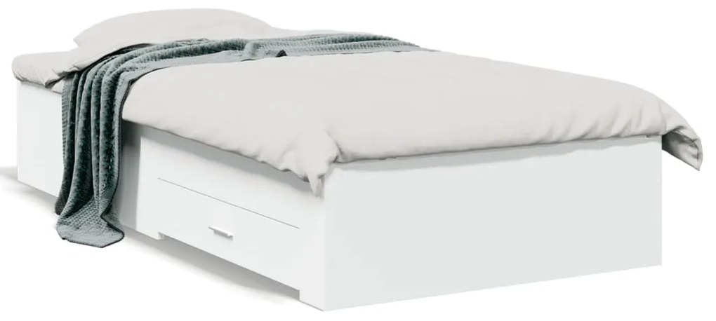 Estrutura de cama c/ gavetas 100x200cm derivados madeira branco