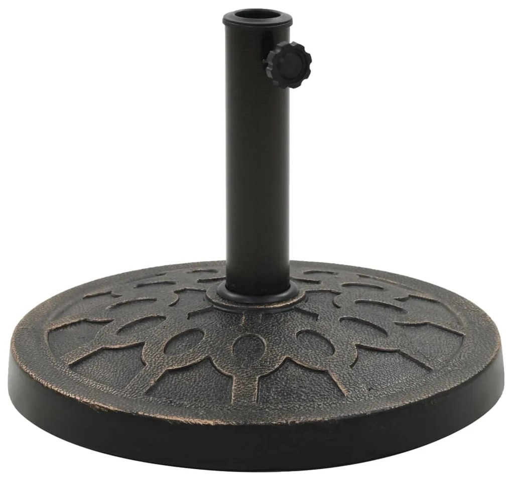 vidaXL Base de guarda-sol redonda poliresina 13 kg bronze