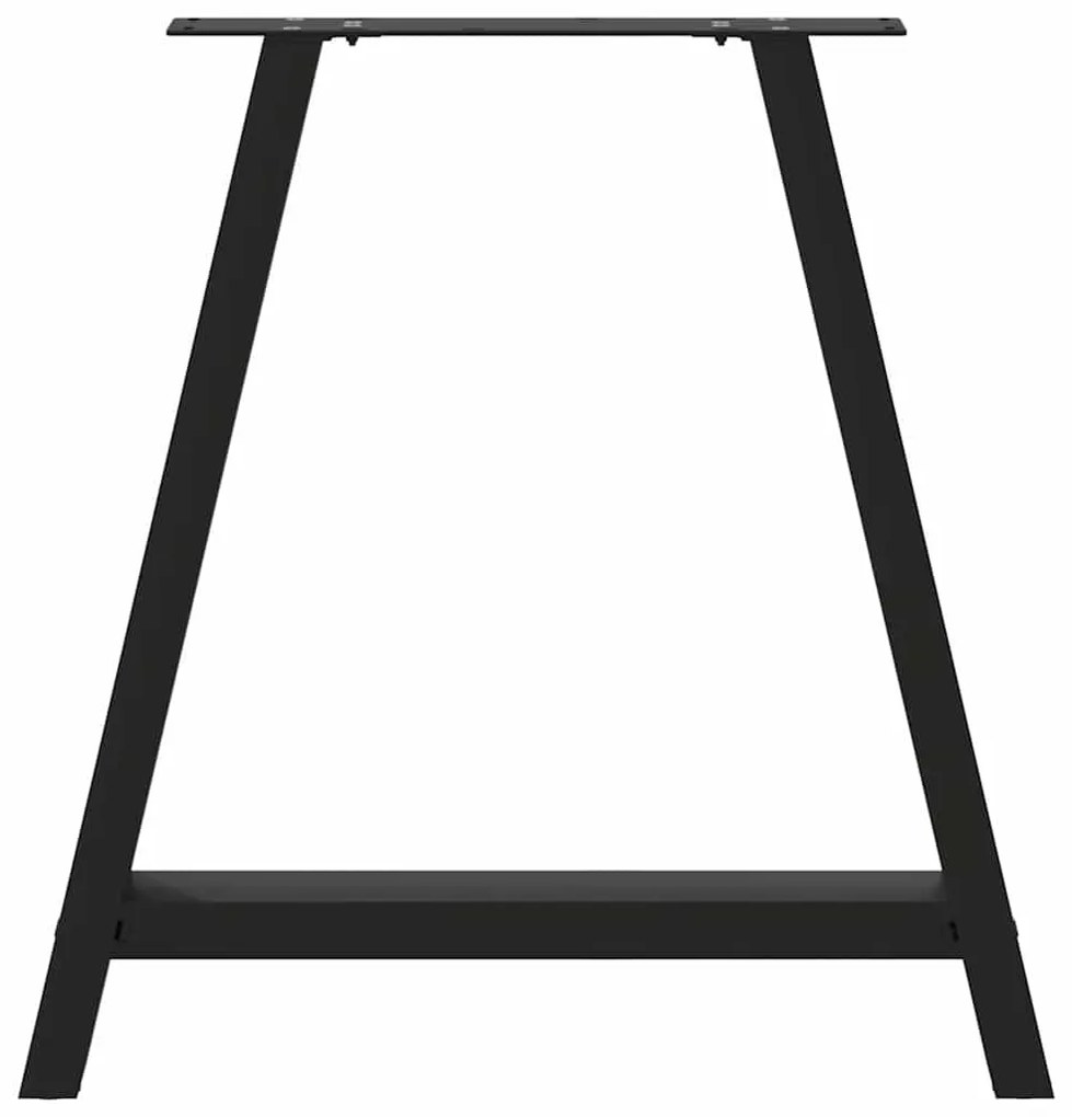 Pés para mesa de jantar em formato A, 2 peças, preto, 70x(72-73) cm, a