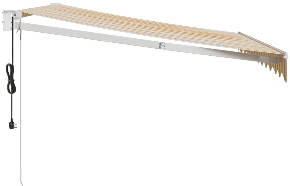 Toldo retrátil automático 3,5x2,5 m amarelo e branco