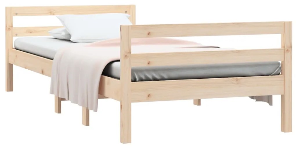 Estrutura de cama sem colchão 80x200 cm madeira de pinho maciça