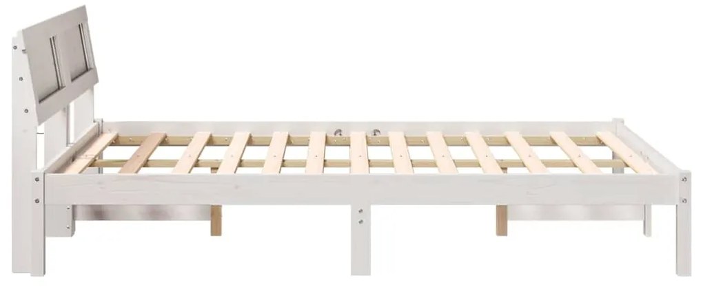 Estrutura da Cama com luzes de tira LED com cabeceira Branco 120 x 200