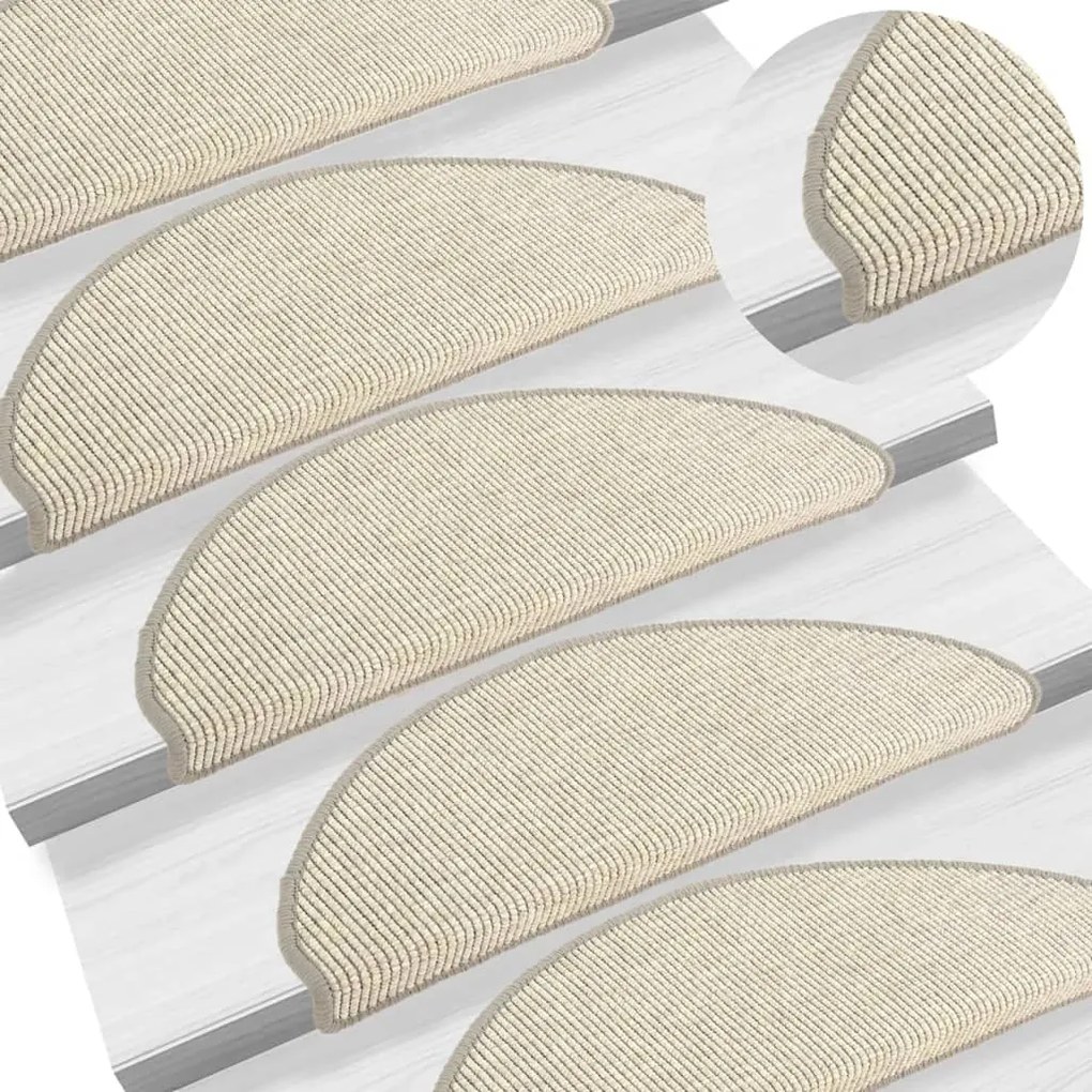 vidaXL Tapetes de escada 15 peças 65x21x4 cm prateados semicirculares grandes