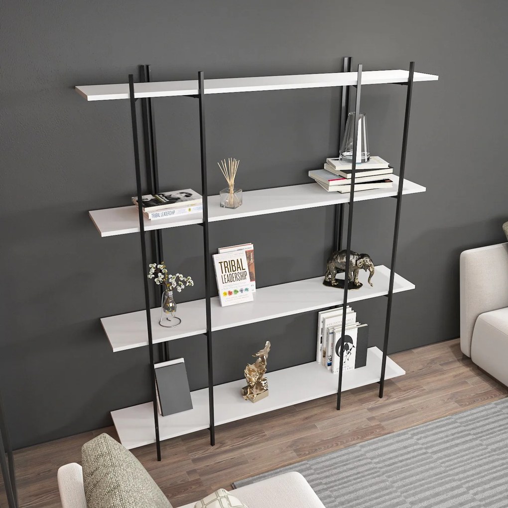 Estante Moss – Branco e Preto – 160x180x29,6 cm