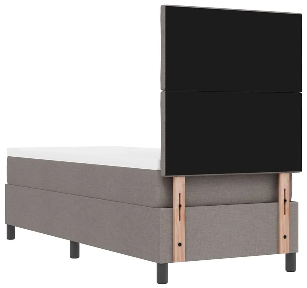 Cama Box com Colchão e Luz LED em Taupe, 80 x 200 cm, Estrutura em Tec