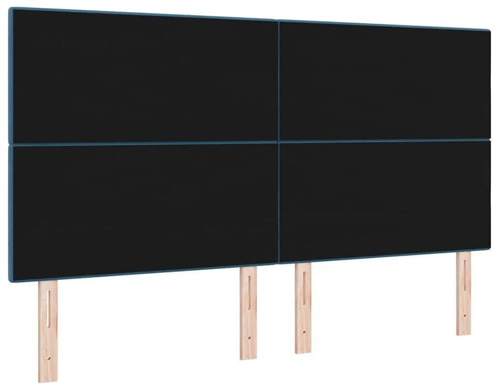Cabeceira LED vidaXL Azul Escuro 90 cm Veludo
