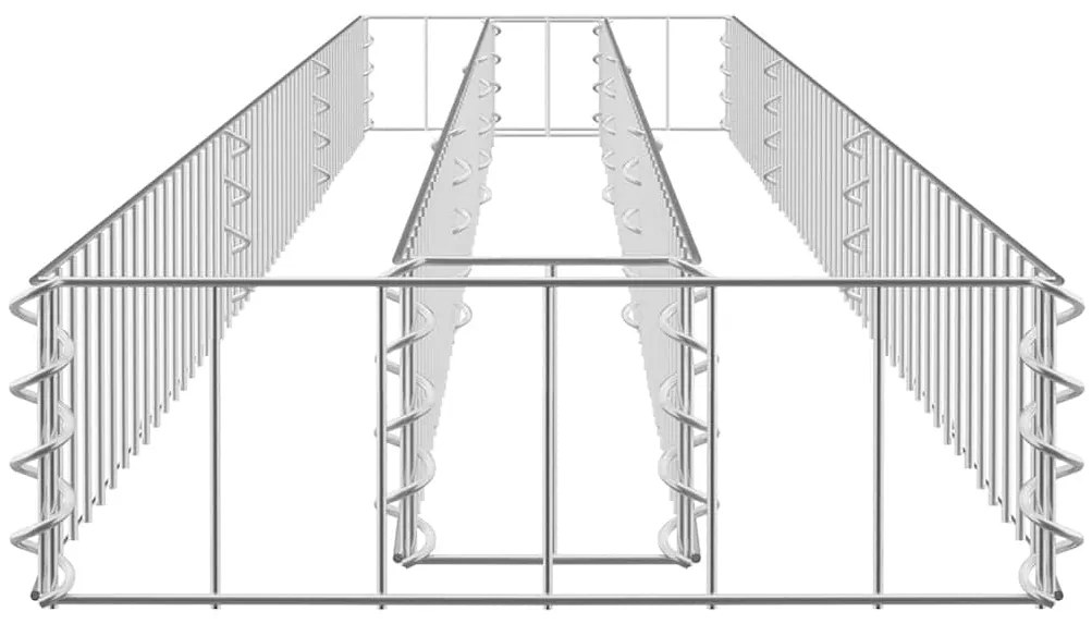 Canteiro elevado/cesto gabião 270x30x10 cm aço galvanizado