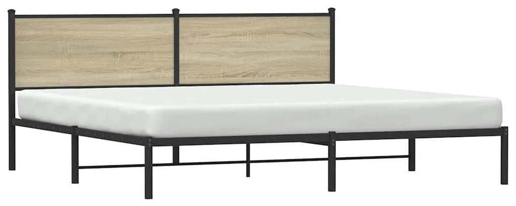 Estrutura de cama sem colchão 193x203cm metal carvalho sonoma