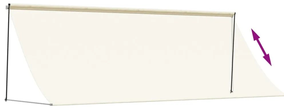 Toldo retrátil 400x150 cm tecido e aço cor creme