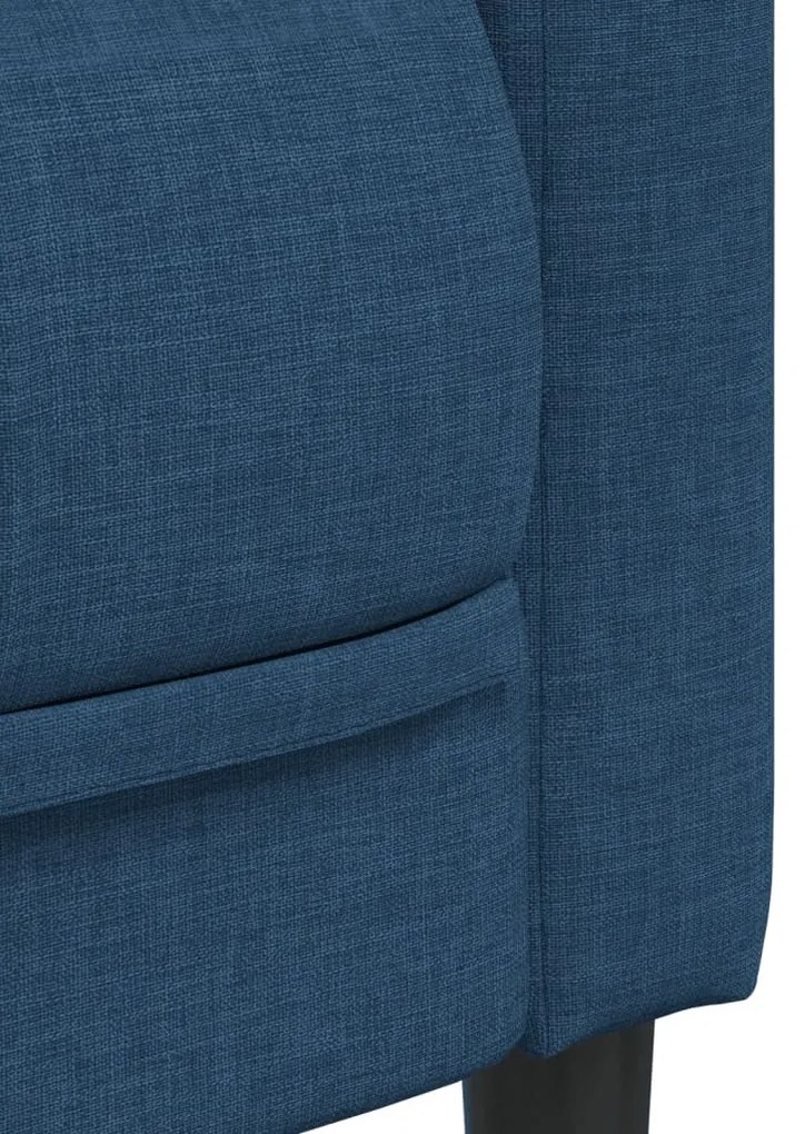 3 pcs conjunto de sofás tecido azul