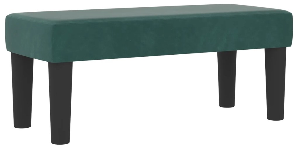 Cama Box Spring com Colchão & Banco Verde Escuro 80x200 cm Veludo