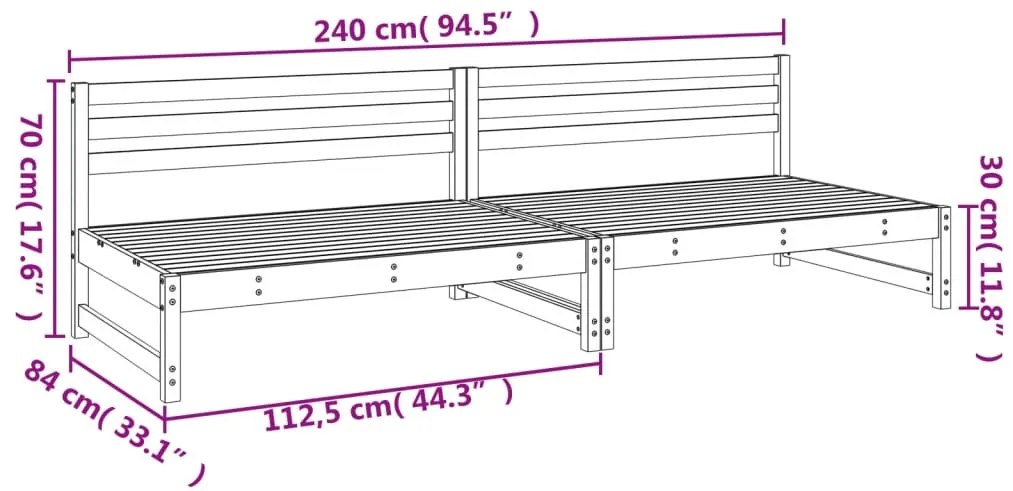 Sofás de centro para jardim 2 pcs 120x80 cm pinho maciço branco