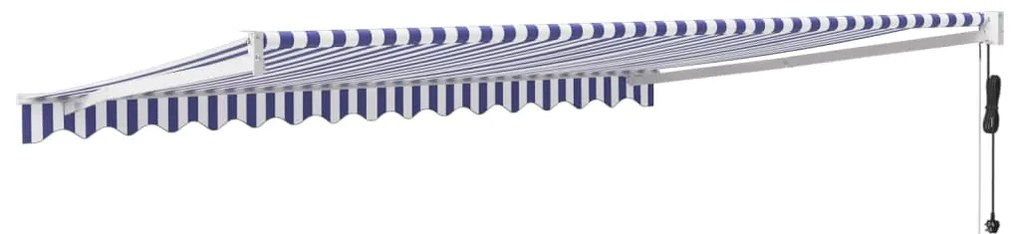 Toldo retrátil automático 4,5x3 m azul e branco