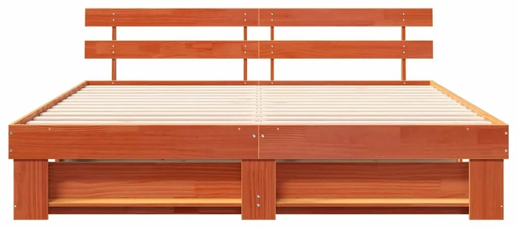 Estrutura da Cama Castanho 180 x 200 cm Madeira de pinho maciça