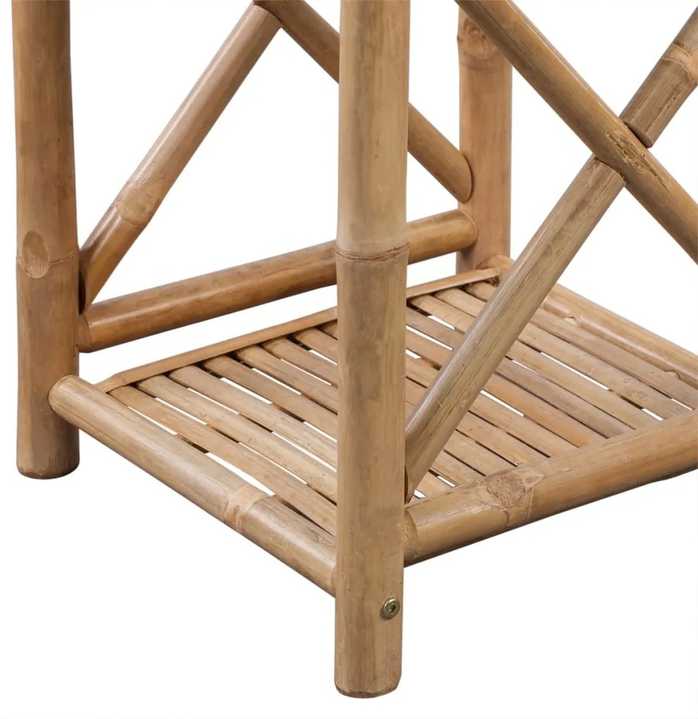 Estante de bambu quadrada com 4 prateleiras