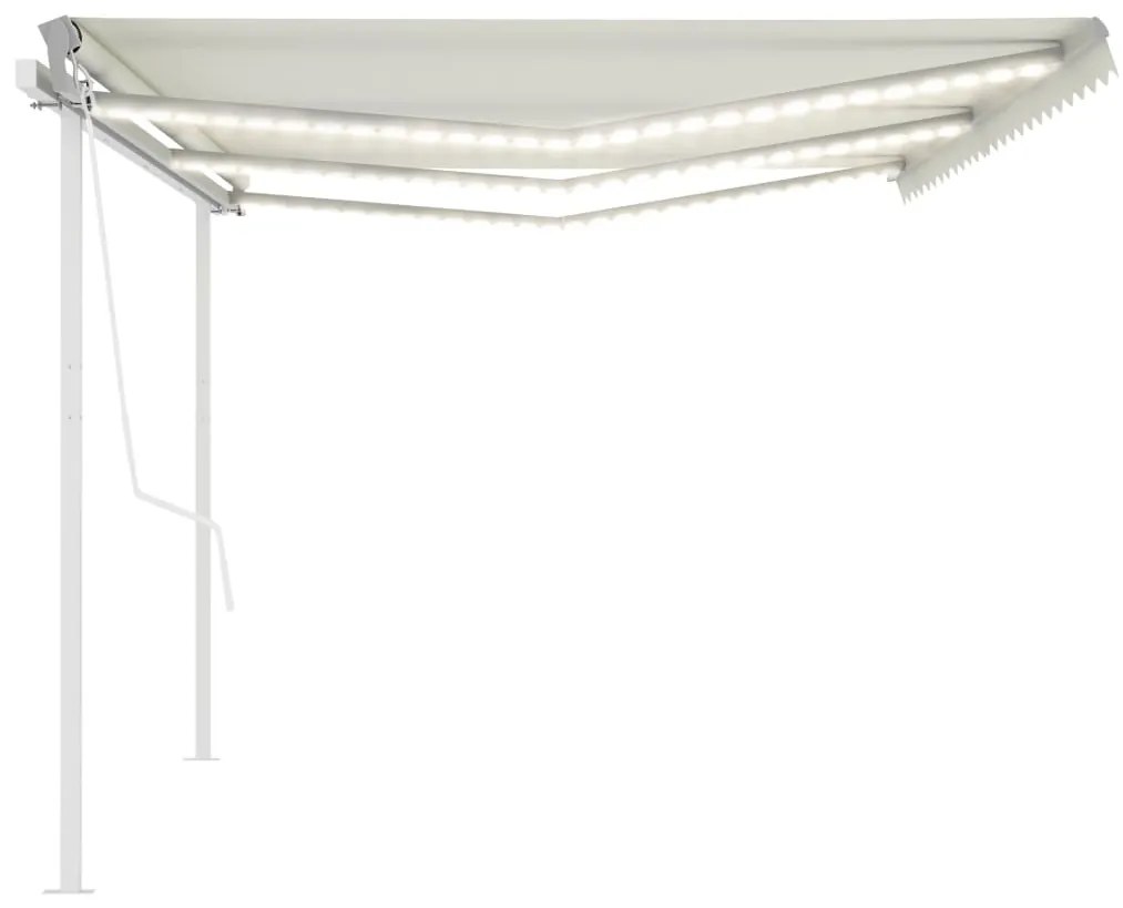 Toldo automático c/ LED e sensor de vento 6x3,5 m cor creme
