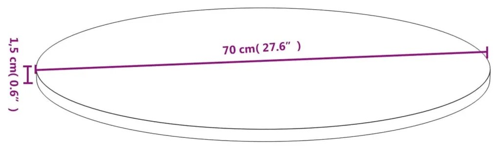 Tampo de mesa Ø70x1,5 cm bambu